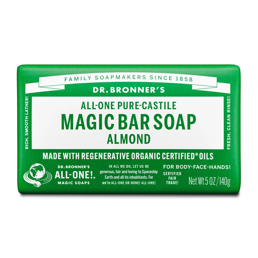 Dr Bronners Pure-Castile Bar Soap Almond 5 oz
