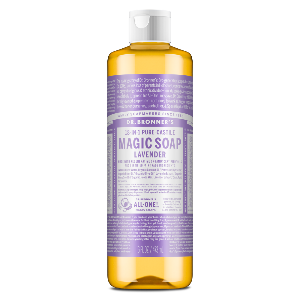 Dr Bronners Pure-Castile Liquid Soap Lavender 16 oz