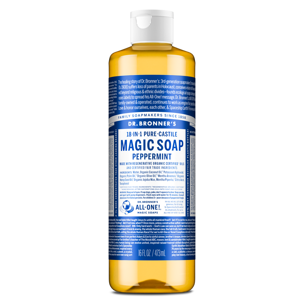 Dr Bronners Pure-Castile Liquid Soap Peppermint 16 oz