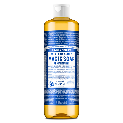 Dr Bronners Pure-Castile Liquid Soap Peppermint 16 oz