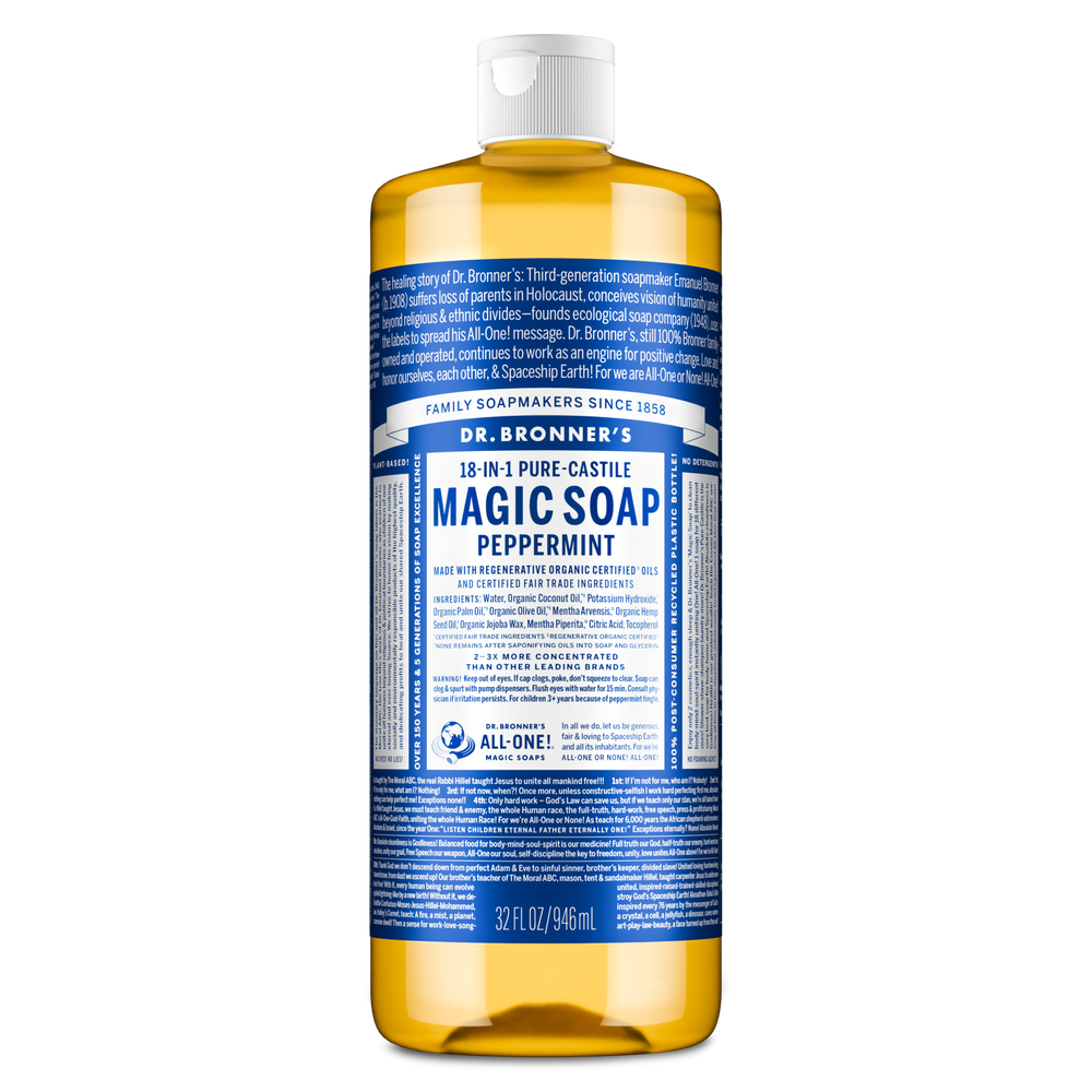 Dr Bronners Pure-Castile Liquid Soap Peppermint 32 oz