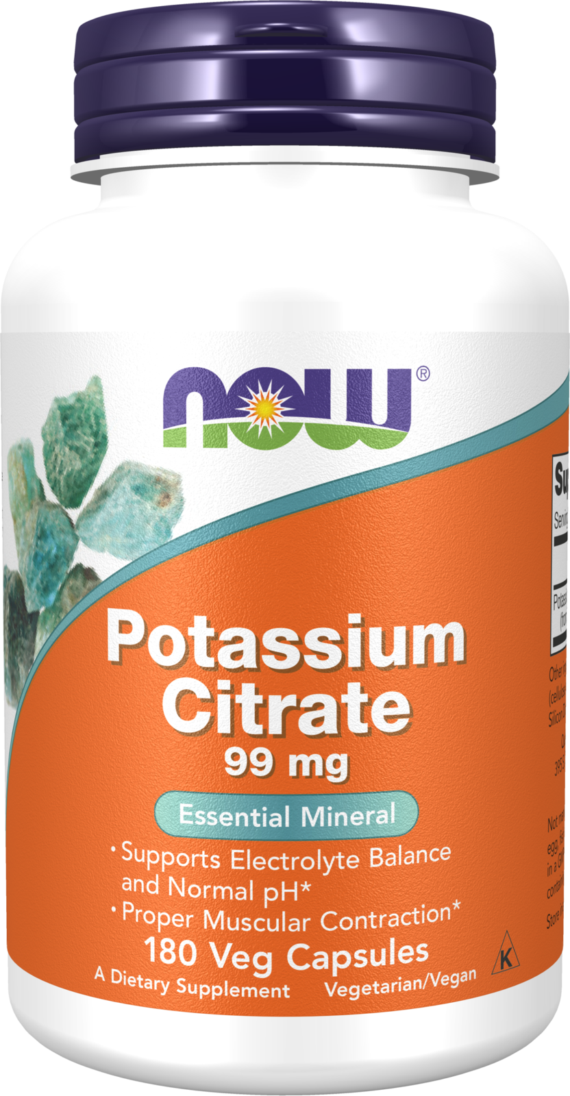 NOW Foods Potassium Citrate 99 mg - 180 Veg Capsules
