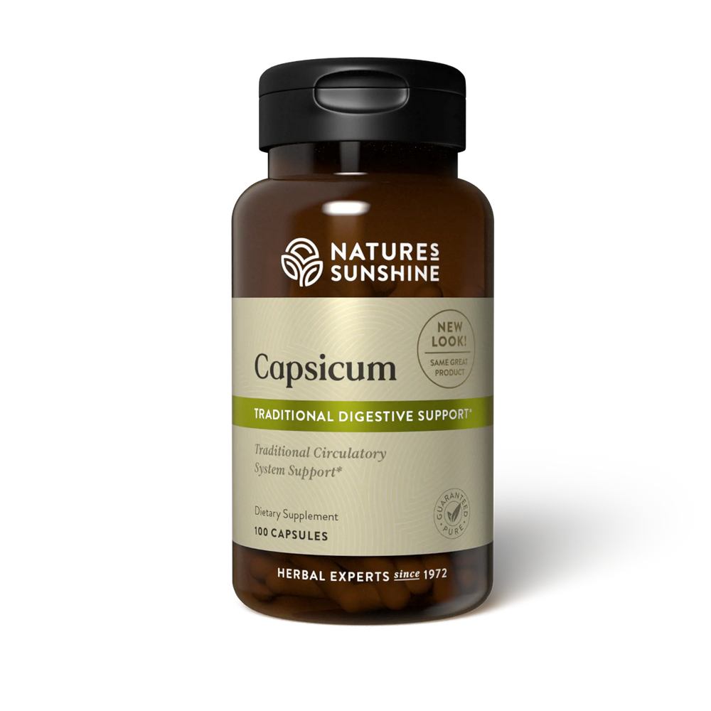 Nature's Sunshine Capsicum bottle, 100 Capsules