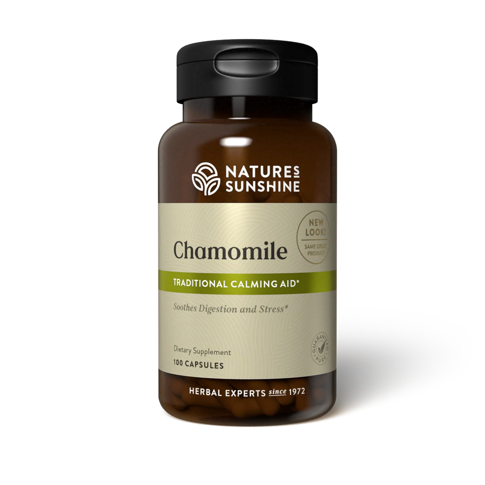 Nature's Sunshine Chamomile bottle, 100 Capsules